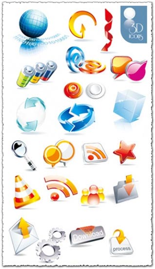 3D stock vector icons