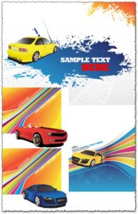 4 Car banners vectors