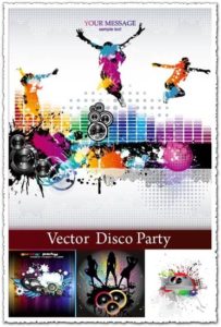 5 disco party vectors