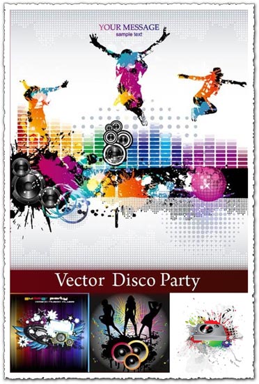 5 disco party vectors