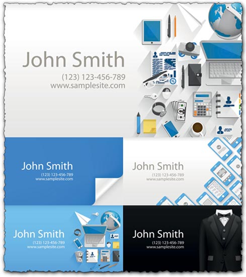 5 ideas of business cards vectors