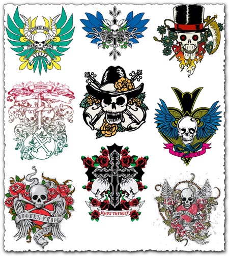 54 skulls vector designs