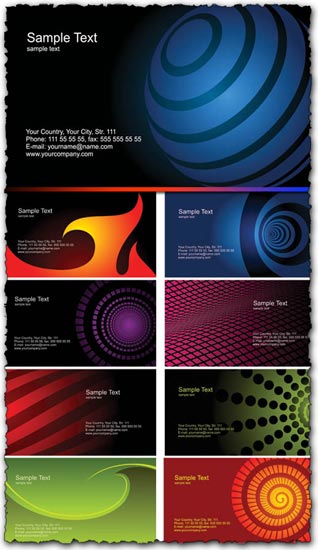 6 business cards models abstract design