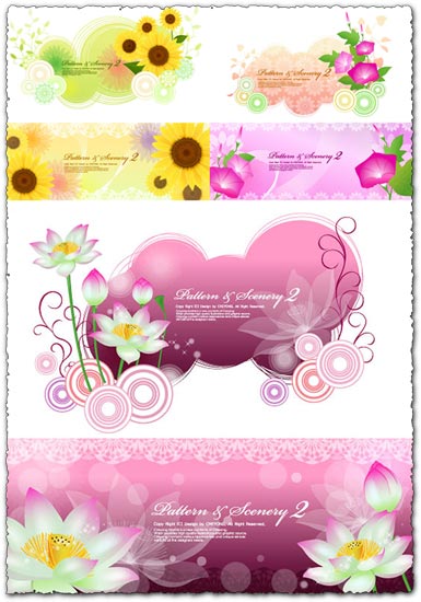 6 vector flower banners