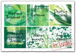 Green Art abstract brushes for Photoshop