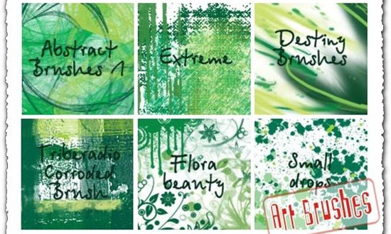 Green Art abstract brushes for Photoshop