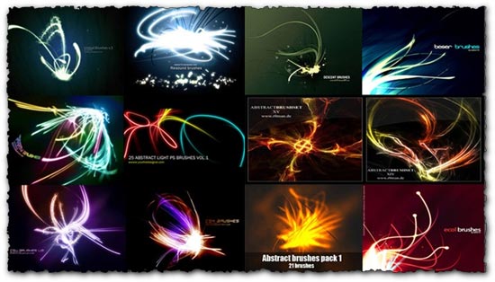 12 Abstract fractal photoshop brushes