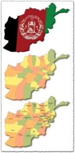 Afganistan map – 3d, administrative and major cities