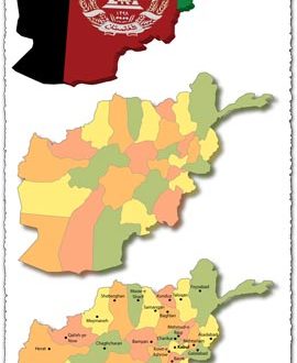 Afganistan map – 3d, administrative and major cities