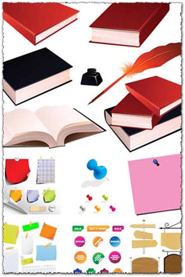Books stickers and labels vectors