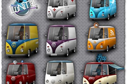 Png bus and cars icons collection