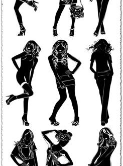 Girls silhouette brushes for Photoshop