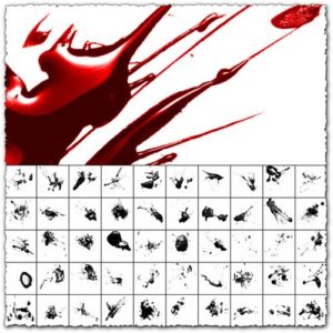 Photoshop glossy blood splatter brushes