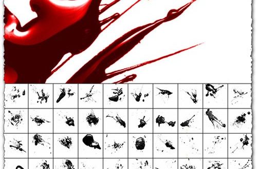 Photoshop glossy blood splatter brushes