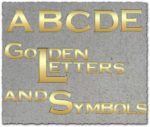 Golden letters numbers and symbols