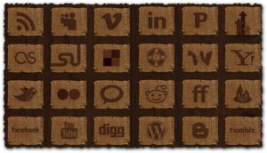 Social media fabric png icons