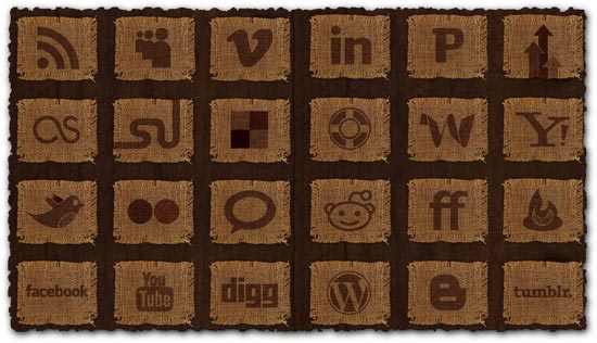 Social media fabric png icons