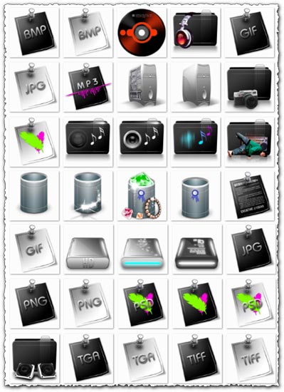 Png media colored icons
