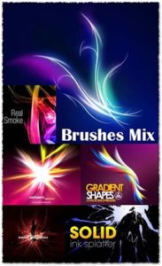 Ink splatters and gradient photoshop brushes