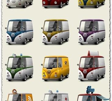 Retro vehicles png icons
