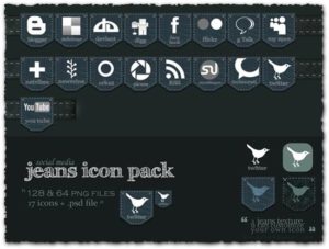 Jeans social media icons style