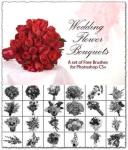 Wedding flower bouquet photoshop brushes