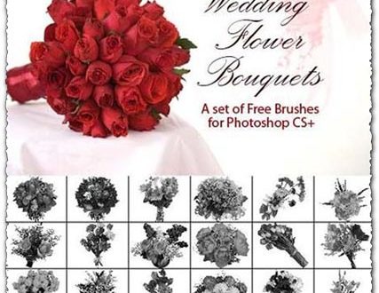 Wedding flower bouquet photoshop brushes