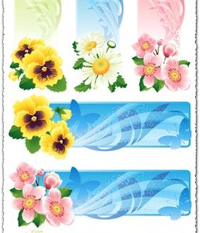 Abstract flower vector banners