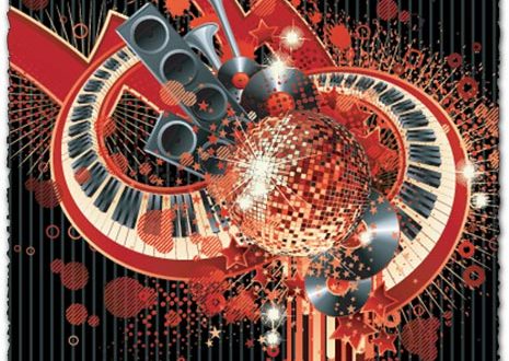 Abstract music party vector template