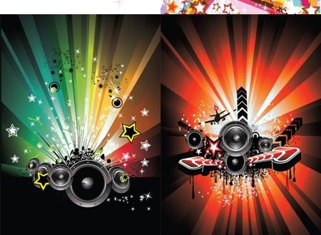 Music posters abstract vectors