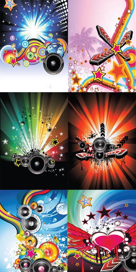 Music posters abstract vectors Music posters abstract vectors