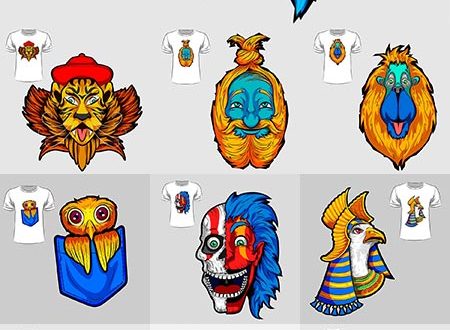 Abstract t-shirt print vector models