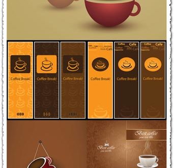 Advertising coffee vector cards