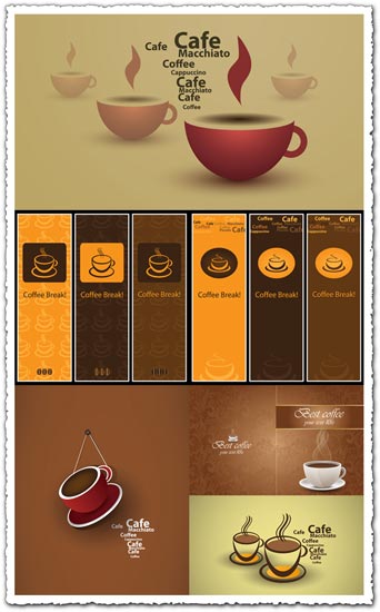 Advertising coffee vector cards