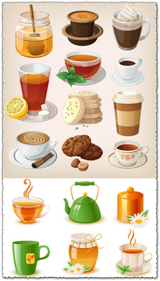 Afternoon tea tabiets vector