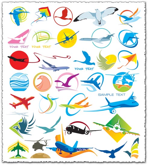 Airlines logo and icons vectors