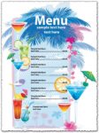 Alcoholic drinks menu vector template