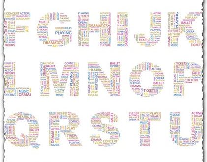 Alphabet letters collage vectors