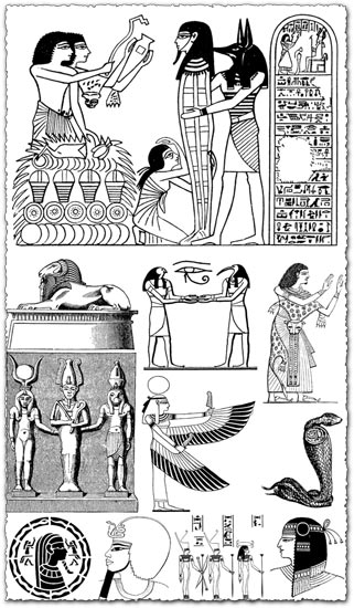 Ancient Egypt motifs cliparts