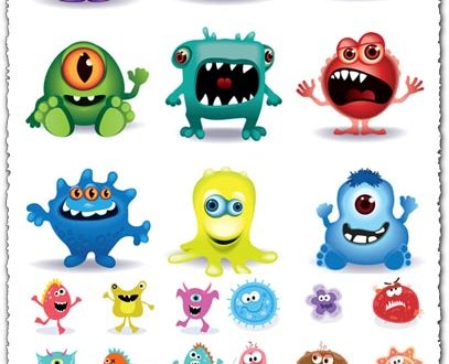 Angry monsters vector avatars