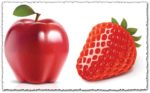 Vector fruits – apple and strawberry