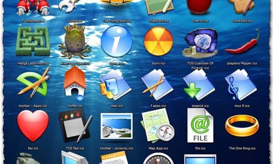 Aqua world vector icons