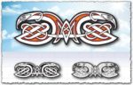Arabic eagle ornament vector