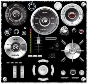 Audio navigator buttons vector