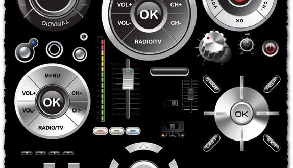 Audio navigator buttons vector