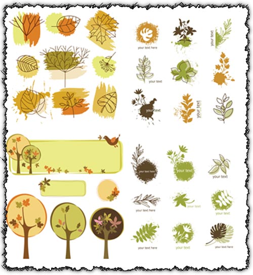Autumn leaves vectors