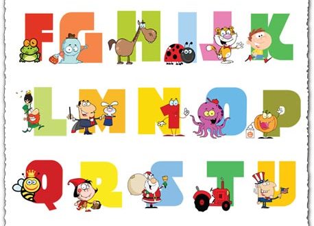 Baby alphabet letters with animals vector
