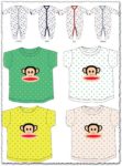 Baby coverall and t-shirts vector material