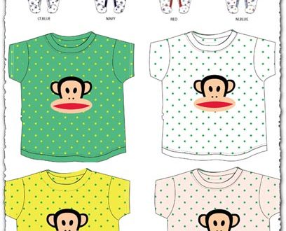 Baby coverall and t-shirts vector material