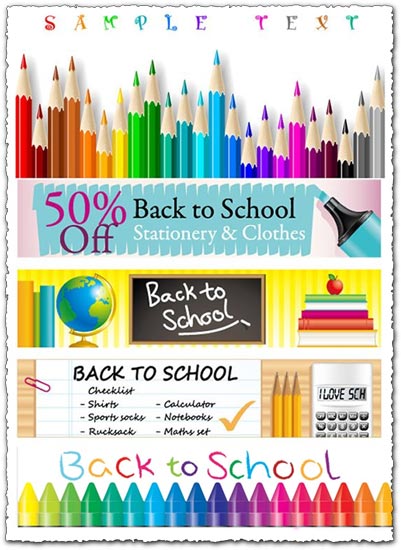 Back to school vector elements